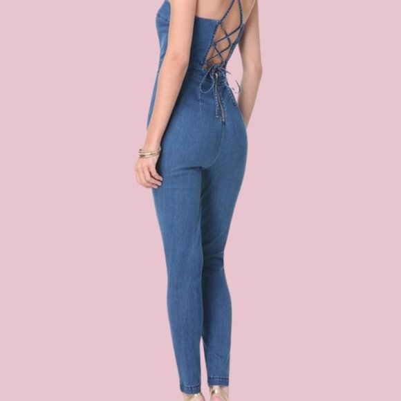 denim jumpsuit skinny leg